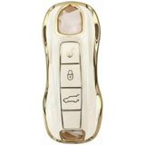Autohan Keys Porsche 2018 ve Sonrası Araç Kumanda Kılıfı, Beyaz Altın Renk, Premium Kalite - Çok Renkli
