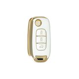 AutoHan Keys Renault Clio 5 Megane 4 Anahtar Kılıfı Beyaz Gold