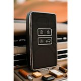 Autohan Keys Renault Clio 5, Megane 4, Dacia Kadjar Anahtar Kılıfı, 4 Buton, Beyaz Altın - Siyah - Gümüş