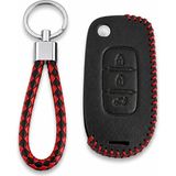 Autohan Keys Renault Megane 4, Clio 5, Captur Için, Deri Anahtar Kılıfı, 3 Butonlu, Siyah-Kırm�