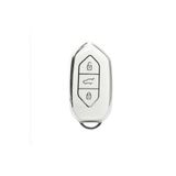 AutoHan Keys Togg T10x T10F Akıllı Anahtar Kılıfı, 3 Tuşlu, Nano Koruma (Beyaz-Gümüş)