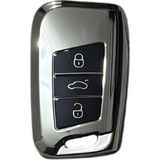 AutoHan Keys Volkswagen Passat B8 Uyumlu Akıllı Anahtar Kumanda Kabı Kılıfı, Nano Krom Siyah Renk