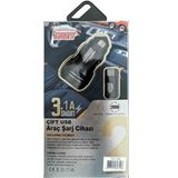 Autokit 2 Usb 3.1 Amper Typec Metal Araç Şarjı