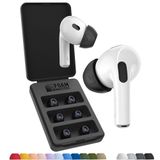 AutoLine Pro Foam Masters Memory Foam Kulak Uçları AirPods 1. ve 2. Nesil için | 3 Çift | Yeni Sürüm 4.0 - Kara Büyü | Rahat | Güvenli | Daha İyi Gürültü Önleme | Yedek Tomurcuklar (Karışık S/M/L, Siyah)