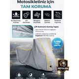 Autolion Arora Mojito Pro (Gri-Sarı Dikişli Kilitli) Motor Brandası,su Geçirmez Örtü