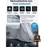 Autolion Salcano Wind 150 Gri-Mavi Dikişli Kilitli)Motor Brandası Motosiklet Örtüsü