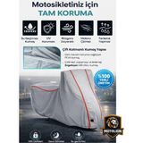 Autolion Salcano Wind 150 Topcase Uyumlu Gri-Kırmızı Dikiş.kilitli Motor Brandası.