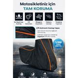 Autolion Salcano Wind 150 Topcaseli Siyah Turuncu-Dikişli Kilitli Motor Brandası,örtüsü