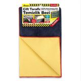 Automix Çift Taraflı Oto Temizlik Bezi 40CMX60CM - Gri - Sarı