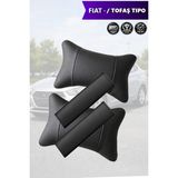 Automod Fiat Tofas Tipo Uyumlu Lüks Deri Koltuk Yastık 2şer Adet Kemer Kılıfı Set