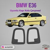 Autopit 3d Bmw E36 Uyumlu Kapı Kolu Çerçevesi Sağ-sol Takım Oto Kapı Kolu Çerçevesi