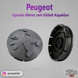AutoPit 3D Peugeot 60MM Jant Göbek Kapakları ( 4 Adet )