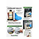 AutoVibe Rötuş Boya Kalemi Seti VW Skoda Audi LB9A Şeker Beyazı Pasta Cila Zımpara Set SAG13710091
