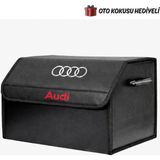 Autowise Audi Marka Logolu Oto Bagaj Organizer Çanta Oto Bagaj Çantası 2 Bölmeli Suni Deri