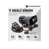Autowise Her Araca Uyumlu 7 Sesli Megafonlu Konuşmalı Oto Siren
