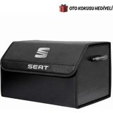 Autowise Seat Marka Logolu Oto Bagaj Organizer Çanta Oto Bagaj Çantası 2 Bölmeli Suni Deri