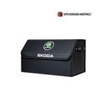 Autowise Skoda Marka Logolu Oto Bagaj Organizer Çanta Oto Bagaj Çantası 2 Bölmeli Suni Deri