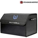 Autowise Skywell Marka Logolu Oto Bagaj Organizer Çanta Oto Bagaj Çantası 2 Bölmeli Suni Deri