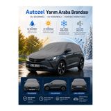 AutoZEL Dacia Sandero Stepway Uyumlu Pratik Yarım Araba Brandası | Su Geçirmez | UV Korumalı | Kar Buz Koruyucu (2022-2026)