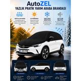 Autozel Ford Kuga Uyumlu Yazlık Pratik Yarım Araba Brandası | Uv Korumalı | Nefes Alan KUMAŞ-(2012-2019) - Siyah