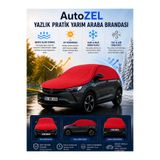 Autozel Renault Austral Uyumlu Yazlık Pratik Yarım Araba Brandası | Uv Korumalı | Nefes Alan Kumaş - Kırmızı