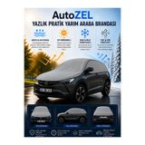 Autozel Renault Clio 5 Uyumlu Yazlık Pratik Yarım Araba Brandası | Uv Korumalı | Nefes Alan Kumaş - Gri
