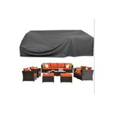AutoZEL Siyah Bahçe Mobilyası Koltuk Masa Sandalye Koruyucu Su Geçirmez Örtü Branda 200x160x80