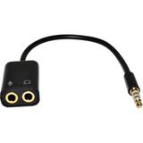 Aux 3.5mm Jack Ses Adaptör Mikrofon Kulaklık Çevirici Kablo Siyah - Çok Renkli