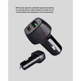 Aux Bluetooth Adaptör ve 38W Hızlı Araç Şarj Cihazı Seti ( Lisinya )