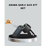 Aux Bluetooth Adaptör ve 38W Hızlı Araç Şarj Cihazı Seti
