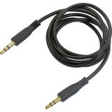Aux Ses Kablosu 1m Siyah 3,5Mm Stereo Jaklı Gold Altın Uçlu Dayanıklı Tasarım