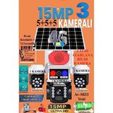 AV-S833 Solar Güneş Enerjili Panelli 3 Kameralı 15MP 3 Lens 4g Sim Kart Güçlü Batarya 3 Pır Sensör - Siyah