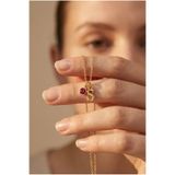 AvaLineAtelier 14 Ayar Altın Kaplama Kırmızı Doğum Taşlı Kişiselleştirilebilir Baş Harf Kolye(İstenen Harf)