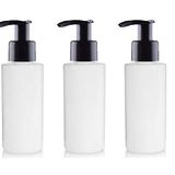 Avalon Cosmetic Packaging Üç adet x 100 ml beyaz HDPE boş plastik kozmetik şişe ile siyah Lotion pompa dağıtıcı, geri dönüştürülebilir – Avalon kozmetik ambalaj