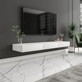 Avalon Duvara Monte TV Sehpası – 140 cm, Modern Minimal Tasarım, 4 Renk Seçeneği ile Şık ve Fonksiyonel TV Ünitesi, Beyaz