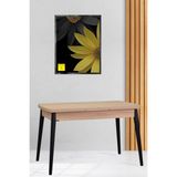 Avanos Ahşap Açılır Kapanır Mdf Mutfak MASASI - 70X120+30 cm - Naturel - Siyah