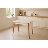 Avanos Mdf Katlanır Ahşap Mutfak Masası, 70X80 Cm, Bej Naturel