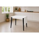 Avanos Mdf Katlanır Ahşap Mutfak Masası, 70X80 Cm, Beyaz Siyah