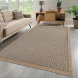 Avanos Modern Sisal Jüt Toz Vermez Balkon Bahçe Mutfak Dokuma Halı Kilim Siyah