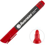 Avansas 907 Kırmızı Permanent Yuvarlak Uçlu Marker Koli Kalemi