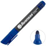 Avansas 907 Mavi Yuvarlak Uçlu Permanent Marker Koli Kalemi