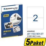 Avansas AV-1102 Beyaz 210x148.5 mm 2'li 5 Adet Etiket