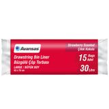Avansas Çöp Torbası Büyük Boy 65 Cm X 70 Cm Kırmızı Çilek Kokulu Büzgülü 15'Li Paket
