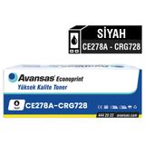 Avansas Econoprint HP CE278A 78A Canon CRG-728 Siyah Muadil Toner