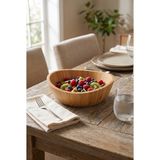 Avantage Home Mia - 23 cm Bambu Ikeanatural Salata Kasesi, Sunum Kasesi, Dekoratif Kase, Iskandinav Kase - Yuvarlak