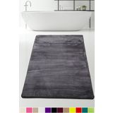 AVANTAJ Elite Antrasit 100x150 Cm Büyük Ebat Peluş Banyo Paspası Kaymaz Pufidik Banyo Halısı