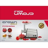 Avantaj Kapıda Crown 1200W Elektrikli Kıyma Makinesi | Içli Köfte, Sosis, Sebze Doğrama | Paslanmaz Çelik - Gri