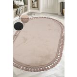AVANTAJ Relax Vizon Leke Tutmaz Yıkanabilir Kaymaz Saçaklı Oval Püsküllü Mutfak Halısı