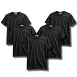 Avantajlı Set (5 Adet) -Regular Kalıp -Bisiklet Yaka- Siyah Renk T-shirt (s)