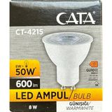 Avarson (1 adet) Cata 8W (50W) 3000K (Sarı Işık) GU10 DUYLU LED Spot Ampul